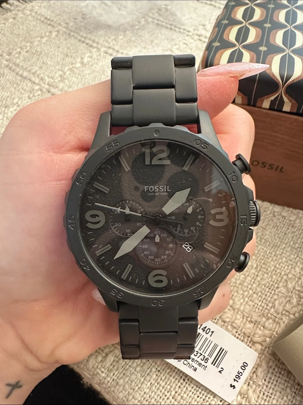 Fossil Matte Black Men's Chronograph Watch